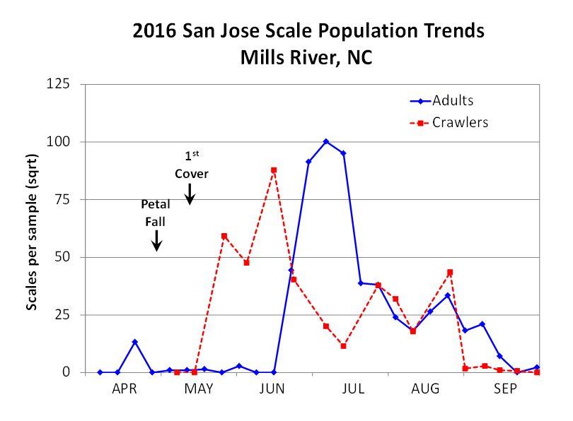 Graph of San Jose scale population trends