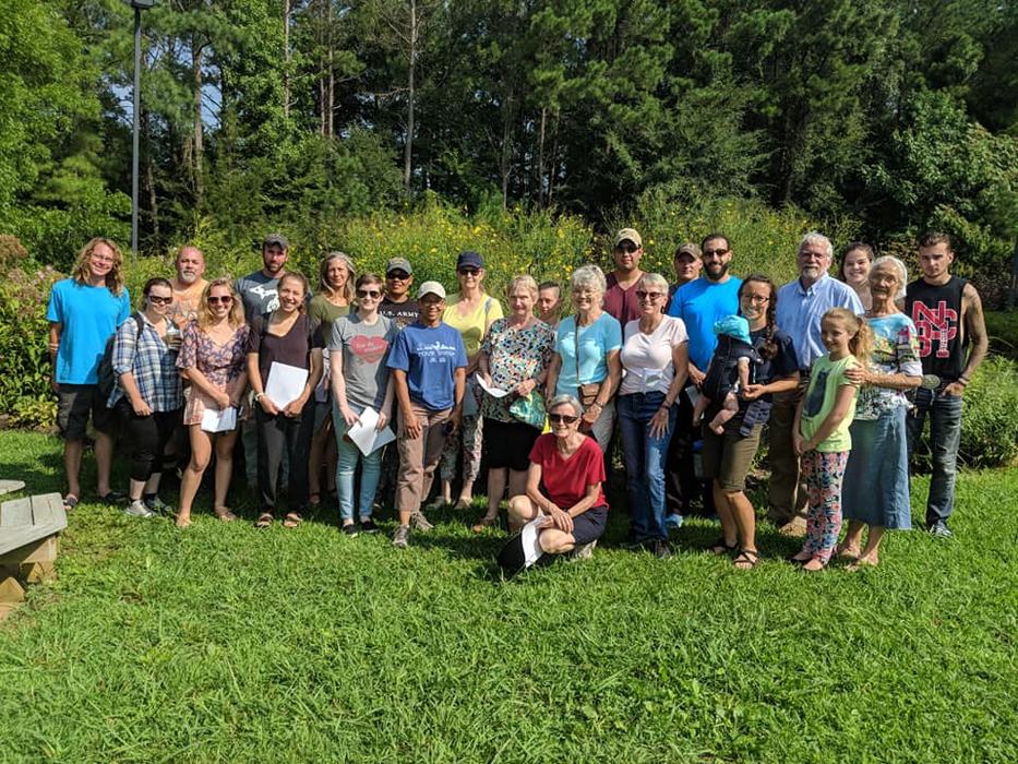 Pollinator garden tour group.