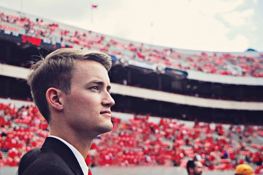 Standing on the football field as student body president of the University of Georgia