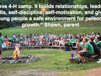 gathering around a campfire