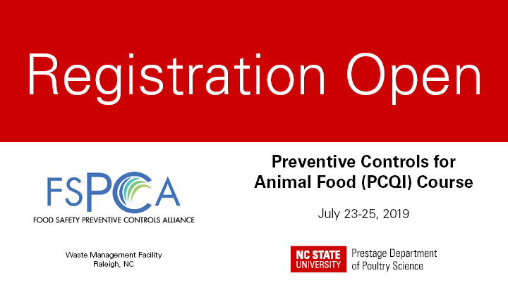 Registration Open card for PCQI course