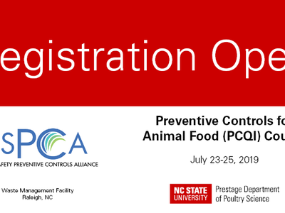 Registration Open card for PCQI course