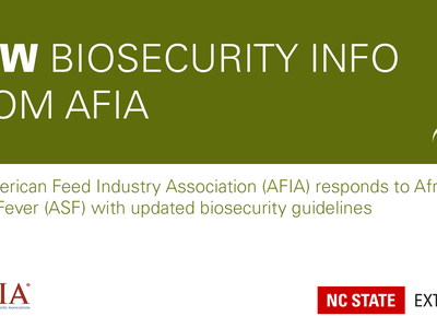 green and white announcement of a new AFIA biosecurity guidance document