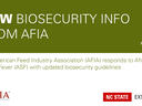 green and white announcement of a new AFIA biosecurity guidance document