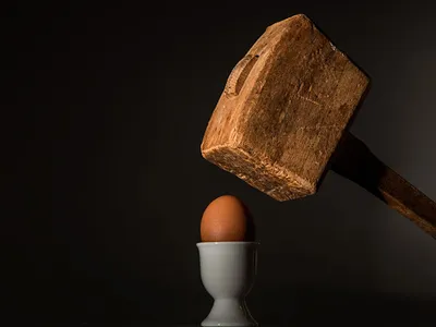 Egg about to be smashed