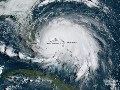 Satellite image of Hurricane Dorian from NOAA