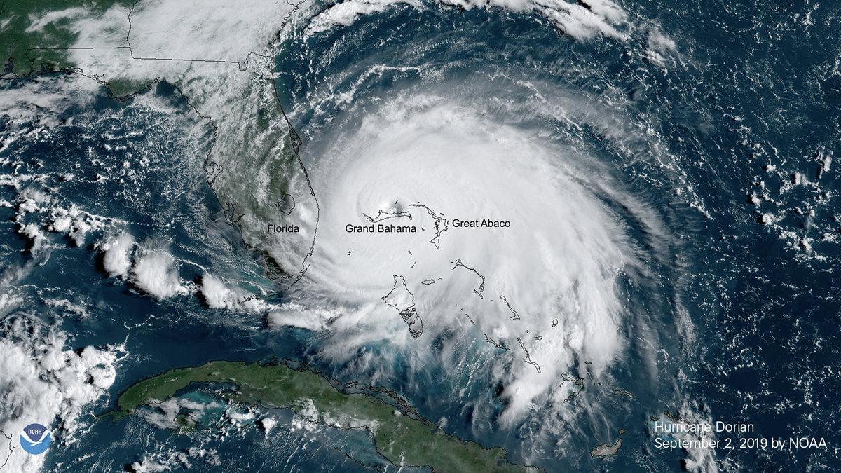 Satellite image of Hurricane Dorian from NOAA