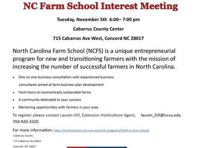NC Farm School flyer