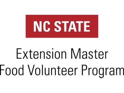 NC STATE (red box) above text: Extension Master Food Volunteer Program