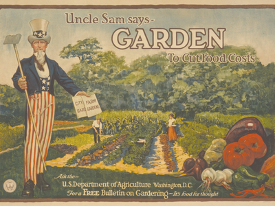 Uncle Sam Says Garden to cut food costs