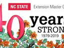 watercolor of nasturtium flowers with 40 year anniversary text
