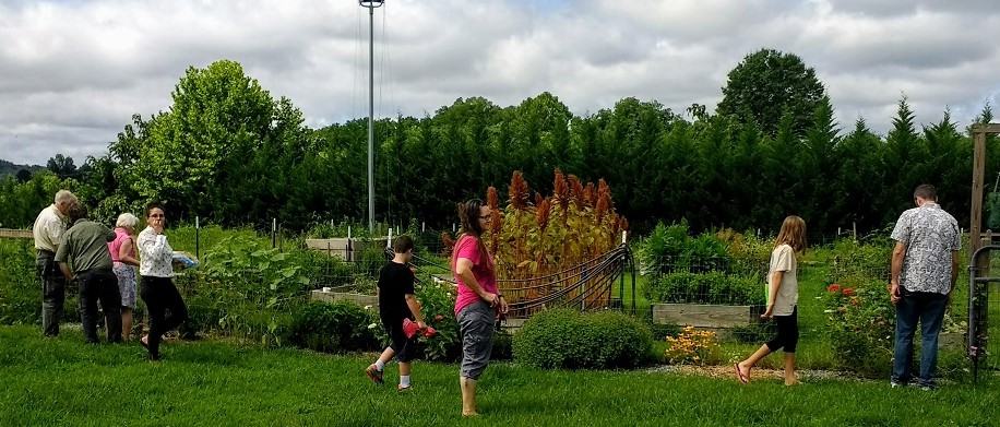 People visiting the garden.