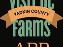 VISIT NC FARMS logo with YADKIN COUNTY banner and the word APP