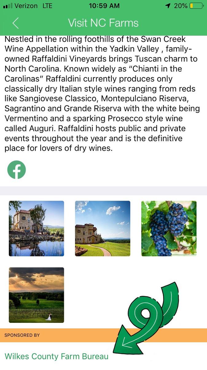 Visit NC Farms app