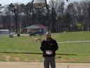 man flying a drone