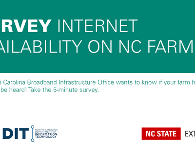 teal and white graphic announcing the NC DIT survey