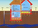 The danger of radon gas in our homes - concept illustration