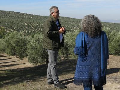 Dr. Barbieri with a Spanish farmer