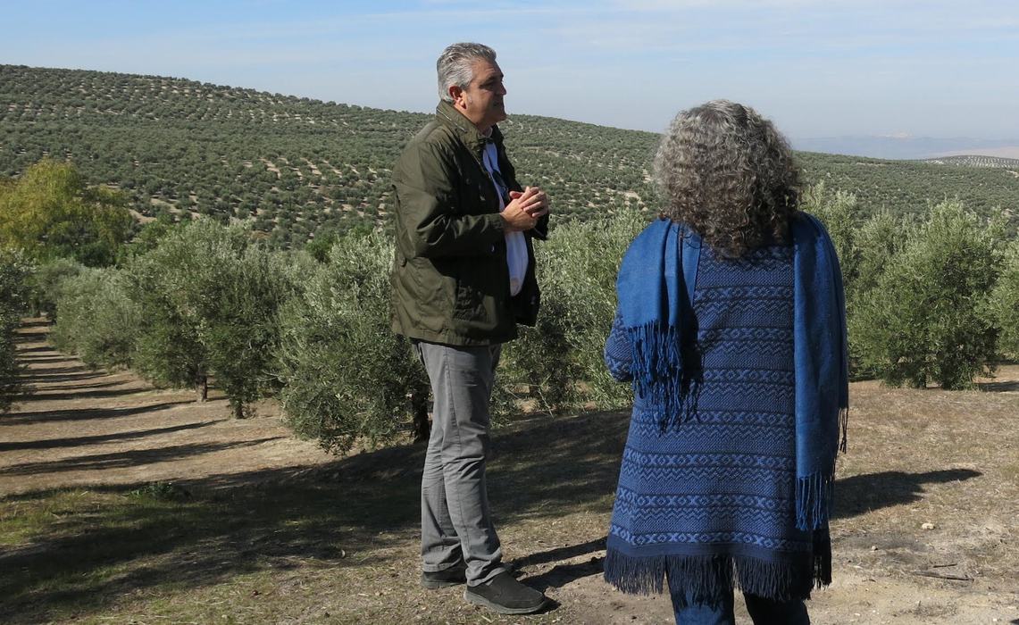 Dr. Barbieri with a Spanish farmer