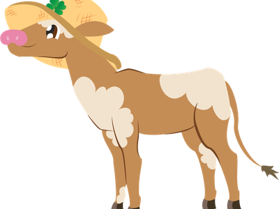 Cartoon of baby Clover the Cow