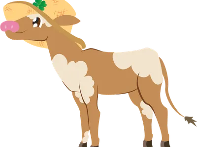 Cartoon of baby Clover the Cow