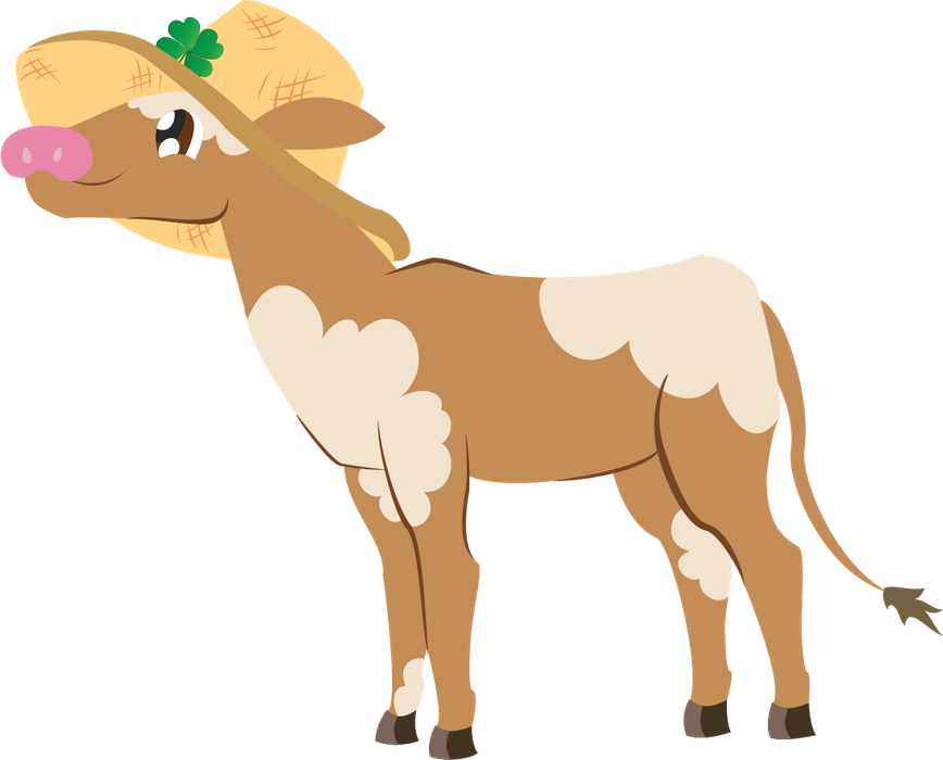 Cartoon of baby Clover the Cow