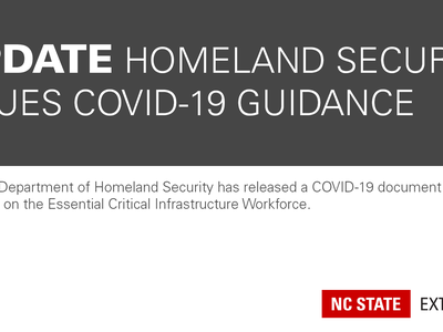 dark grey and white graphic announcing new DHS guidance document