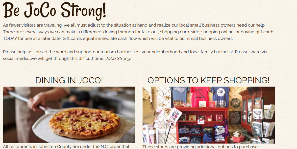 Be JOCO Strong homepage screen shot