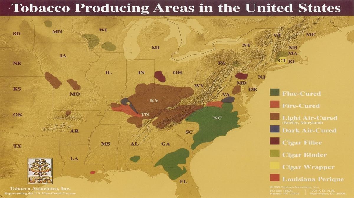 Tobacco Growing Regions chart