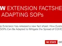 red and white announcement for COVID-19 fact sheet