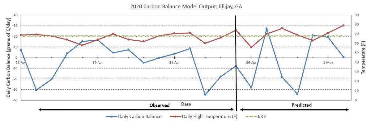 Carbon balance chart for Ellijay, GA