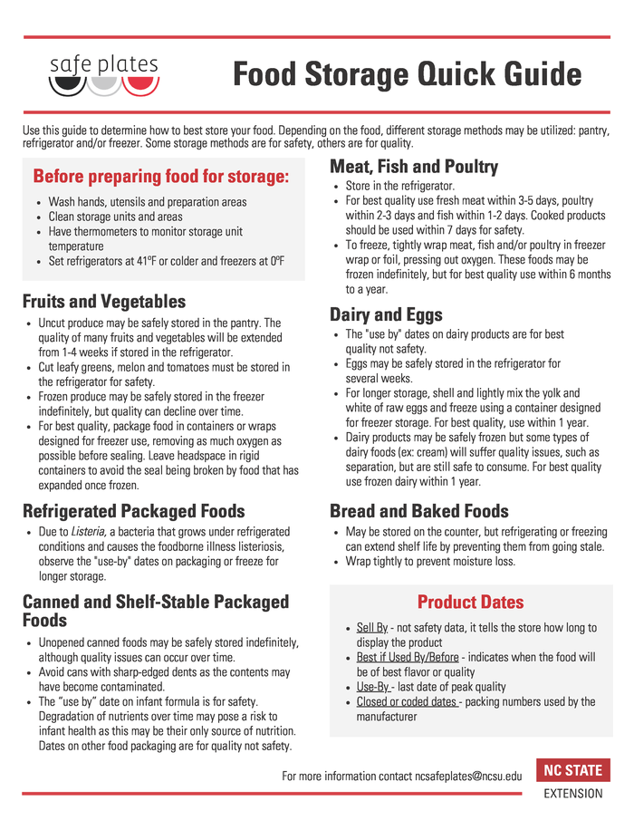 Image of safeplates food storage and preparation guide for fruits, vegetables, canned foods, daisy, meats and eggs, refrigerated and packaged foods.