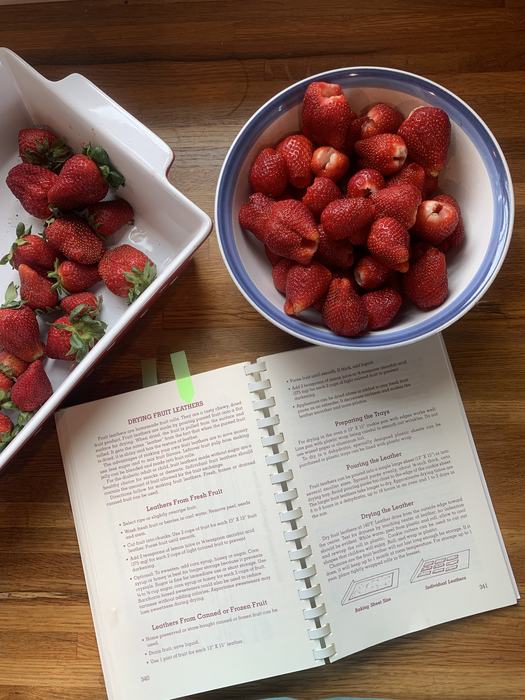 Strawberry fruit leather preparation and recipe
