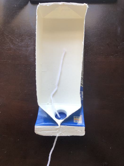 Preparing our carton for our Pea Seed.