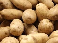 Pile of unwashed russet potatoes piled together