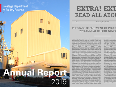 graphic announcing the 2019 Annual Report from the Prestage Department of Poultry Science