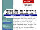 Center for Dairy Excellence & NC State Extension flyer: Protecting Your Profits 2020 guest speaker series Jan 22 Mar 25 May 27