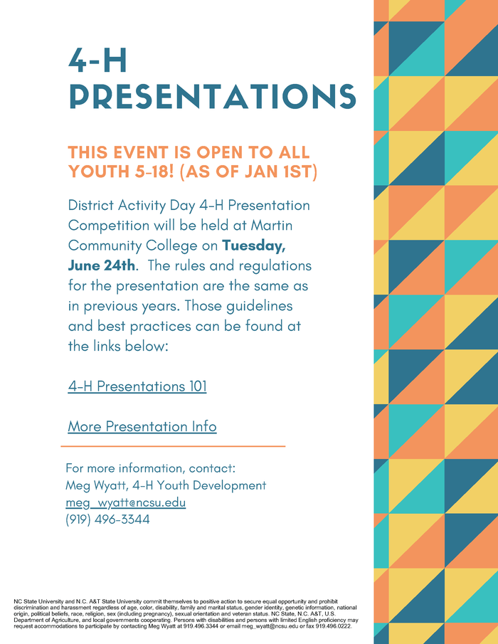 Franklin County District Activity Day flyer