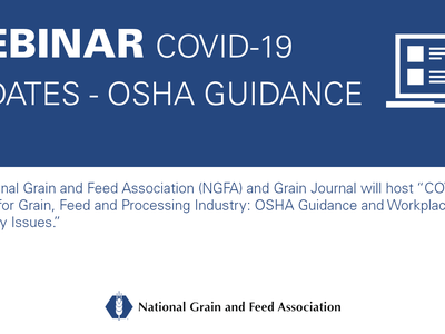 graphic with text reading Webinar: COVID-19 Updates - OSHA guidance