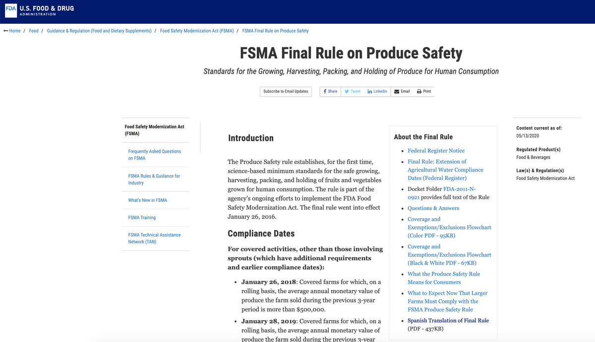 Produce safety rule
