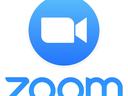 Blue Zoom logo with white video camera icon in blue circle above the text "zoom"