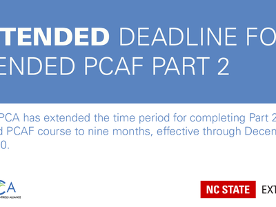 Extended deadline for blended PCAF Part 2