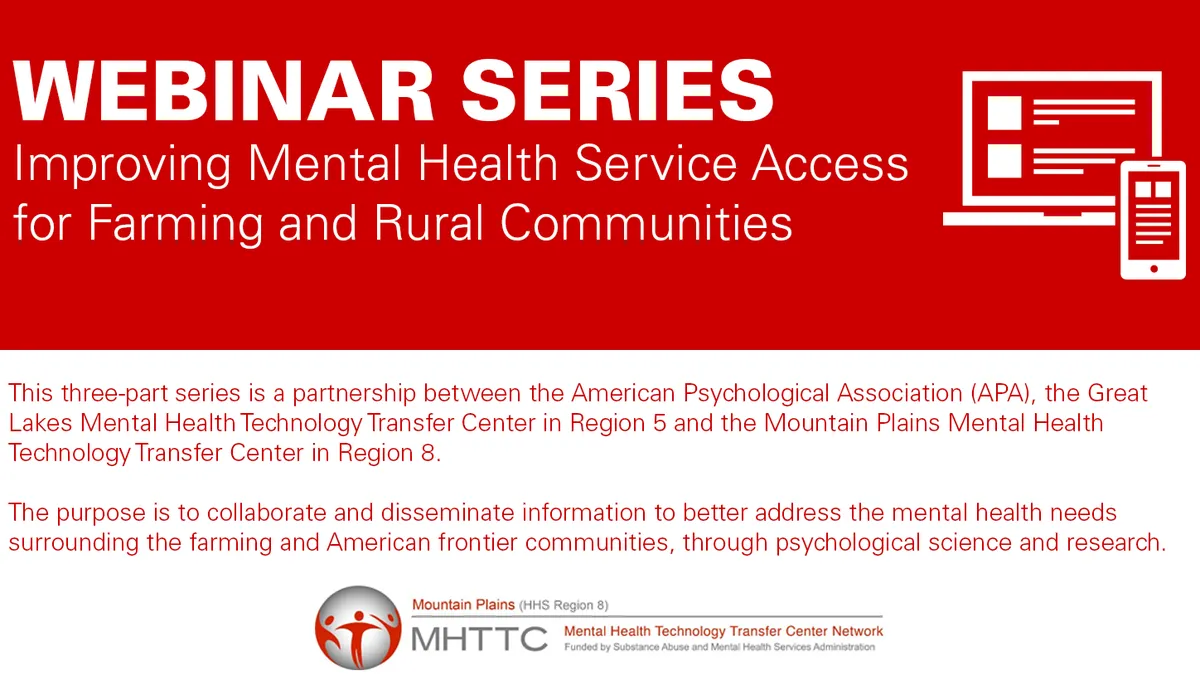 Webinar Series: Mental Health for Farming and Rural Communities ...