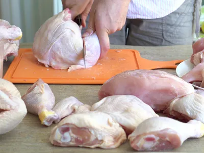 pieces of cut up chicken