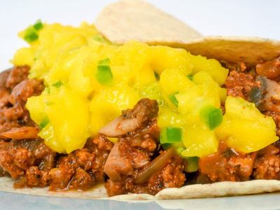 mushroom beef tacos