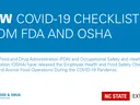 Announcement with text New COVID-19 Checklist from FDA and OSHA