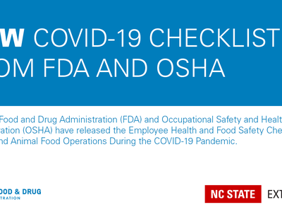Announcement with text New COVID-19 Checklist from FDA and OSHA