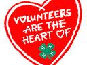 Red Heart with Saying "Volunteers are the heart of 4H"