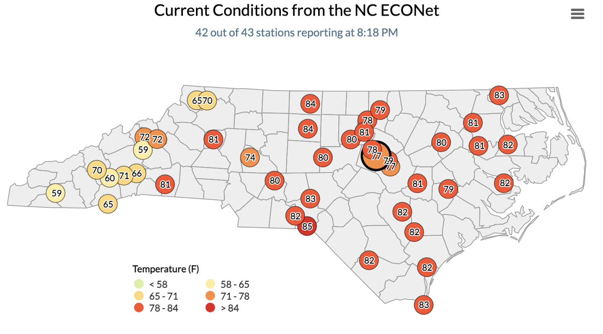 Screenshot of NC ECONet map
