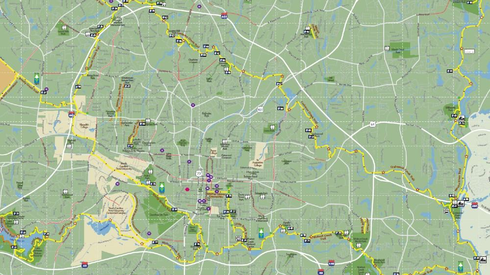 Greenway map of Raleigh